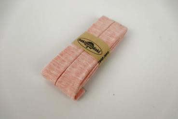 Oaki Doki Jersey Schrägband gefalzt 3m Coupon Rosa meliert